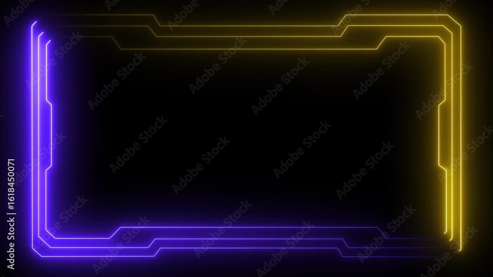 Aufkleber live streaming neon text frame animation box frame neon frame live streaming game live stream overla