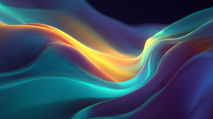 Surreal abstract waves, meditation-inspired mood, silky textures, neon glow, smooth transitions