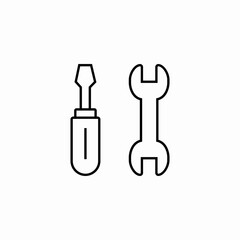 screwdriver and wrench icon sign vector