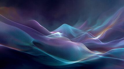 Surreal abstract waves, meditation-inspired mood, silky textures, neon glow, smooth transitions