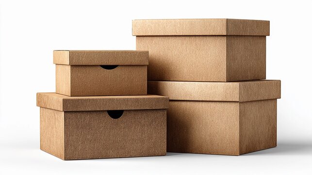 Storage boxes stacked neatly on a clean surface in a minimal space