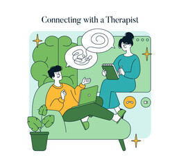 Therapy Session Communication Vector Illustration