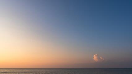 Bright Sky, Cloud blue sea summer ocean, Dramatic nice horizon orange sunset sky evening Background, Beautiful morning sunrise, Majestic fluffy banner sky clouds sun dawn, Landscape water nature light