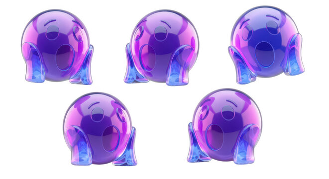 3D rendered emojis in various states of shock hand on face in a clean white setting ready for digital communication