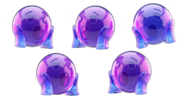 3D rendered emojis in various states of shock hand on face in a clean white setting ready for digital communication - Powered by Adobe