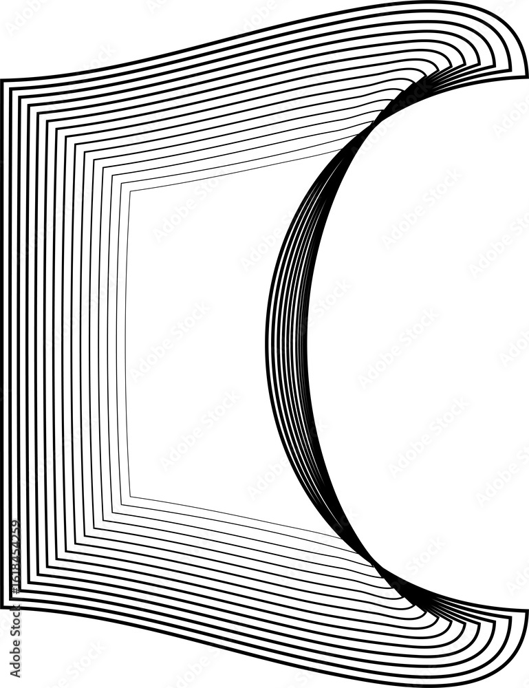 Poster square blending line frame. halftone design elements