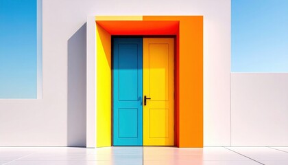 Colorful Bi-Colored Doorway Design