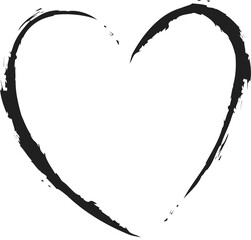 Painted hearts from grunge brush strokes