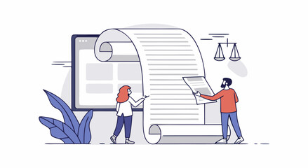 Legal document review process experts analyzing contract terms and conditions agreements