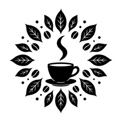 Coffee silhouette vector set design on white background