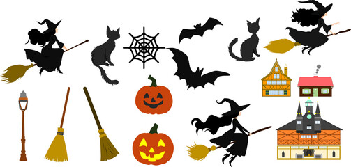  ハロウィーンのイラストセット