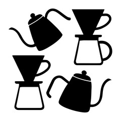Coffee silhouette vector set design on white background