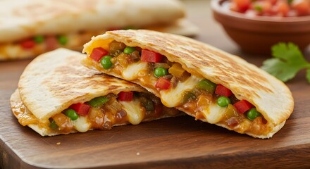 Bited cheesy quesadilla