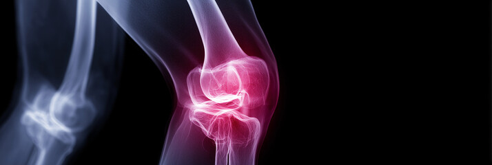 An X-ray of an inflamed knee joint.