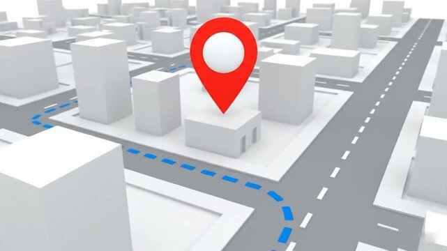 4K animation of gps map of Aventure