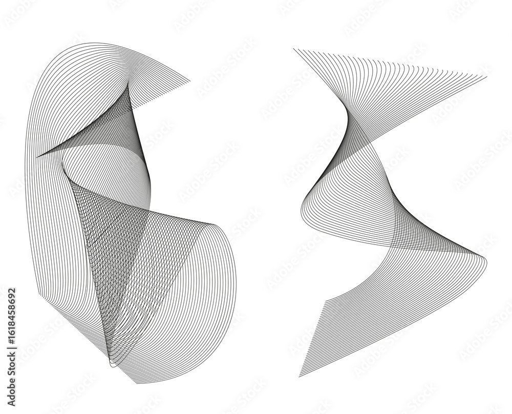 Poster wave of the many colored lines. abstract wavy stripes on a white background isolated. creative line 