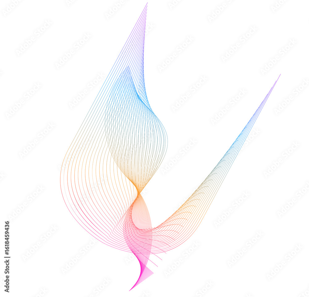Poster wave of the many colored lines. abstract wavy stripes on a white background isolated. creative line 