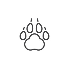 Pet friendly paw print line icon