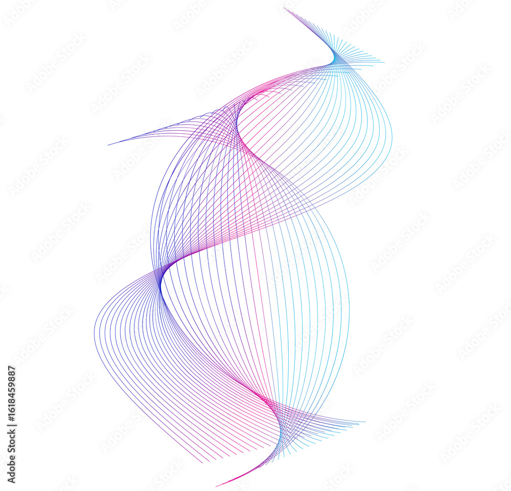 Poster wave of the many colored lines. abstract wavy stripes on a white background isolated. creative line 