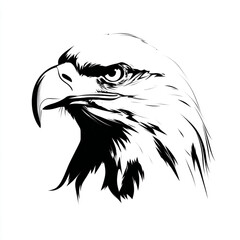 Fototapeta premium A strong eagle head in black and white vector illustration