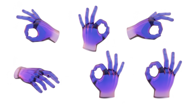 3D rendered robotic hands forming 'okay' gestures isolated on a white background usable for technology approval and concepts - Powered by Adobe