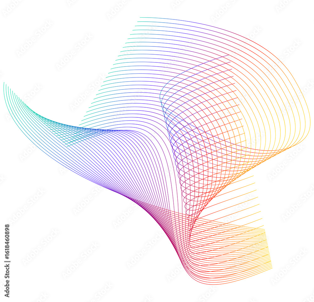 Poster wave of the many colored lines. abstract wavy stripes on a white background isolated. creative line 