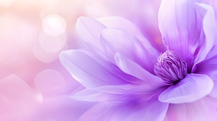 Delicate lavender magnolia blossom soft focus background