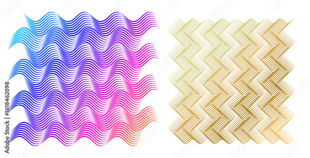Aufkleber soft rainbow color. linear background. design elements. polygonal lines. guilloche. protective layer