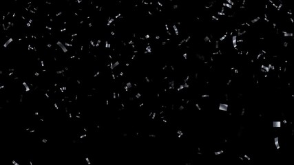 silver metallic confetti rain isolated alpha channel animation, birthday party and anniversary celebration overlay motion design element	 - Powered by Adobe