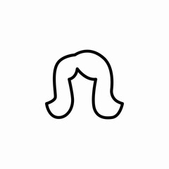 women's hair wig icon sign vector