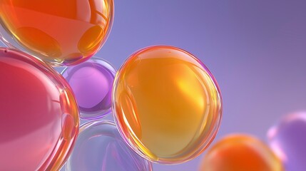 Colorful Abstract Bubble Pattern with Vibrant Spheres in Soft Light