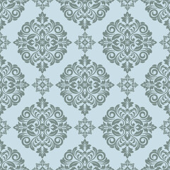 Fototapeta premium Ornate blue damask pattern design