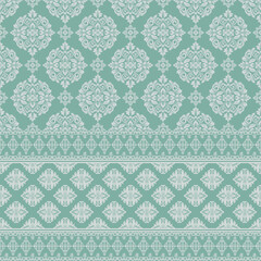 Decorative pattern on teal background