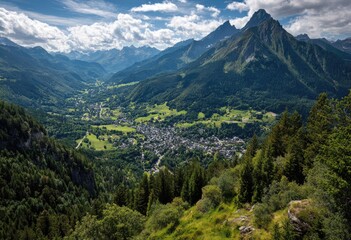 Obraz premium Alpine valley vista (1)