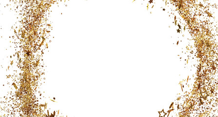Sparkling gold confetti and stars on white. Perfect for holidays, celebrations, and more.