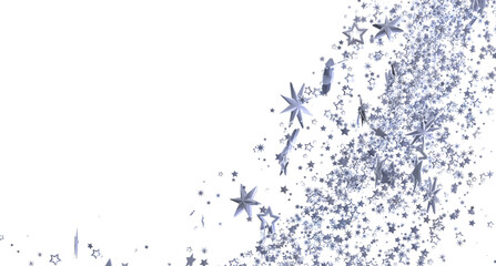 Sparkling silver stars on white. Perfect for festive designs, cards, and more.