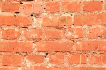 Red brick wall. Decorative background. Brick texture.