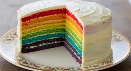 Rainbow layered cake