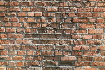 Red brick wall. Decorative background. Brick texture.