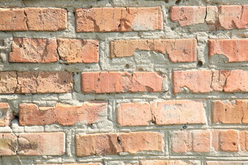 Red brick wall. Decorative background. Brick texture.