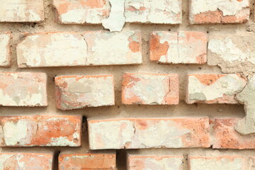 Red brick wall. Decorative background. Brick texture.