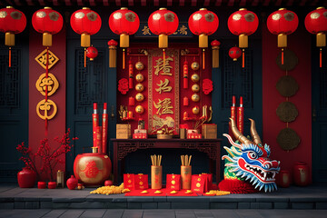 Chinese New Year Decoration.Tiggo or dingle fortune make New Years eve 8.