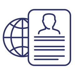 Obraz premium resume line icon with a globe