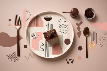 Indulge in a decadent chocolate dessert artfully presented on a stylish plate, perfect for showcasing culinary excellence and refined tastes.