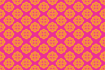 Seamless vintage floral wallpaper pattern with background and pink frame. Ideal for elegant interior projects, stationery, gift wrapping, and textile decoration.