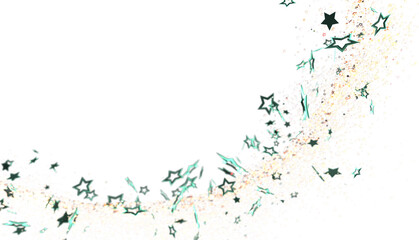 Sparkling stars swirl on white. Perfect for festive designs, cards, or websites.