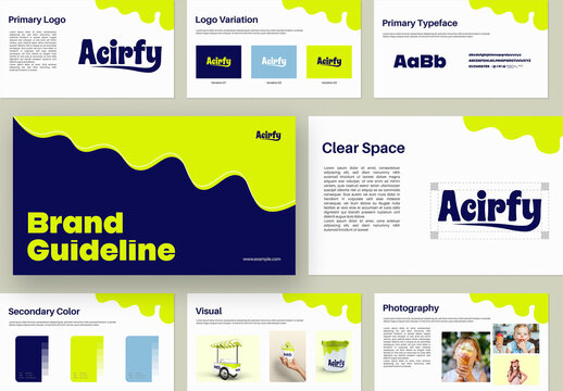 Modern Brand Guideline Layout with Bright Color Accent