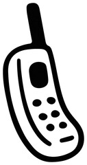 hand drawn  illustration of a cartoon mobile character