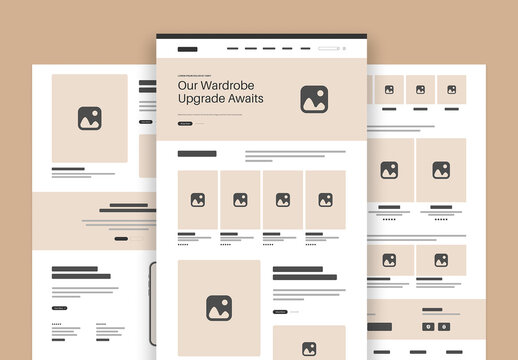 Fashion E-commerce Wireframe Landing Page UIUX Design Template