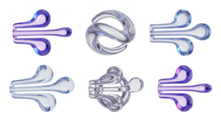 3D-rendered glass arrow symbols arranged on white implying design and direction with clean and modern aesthetic